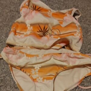 Roxy Kids Bikini in Orange and Cream